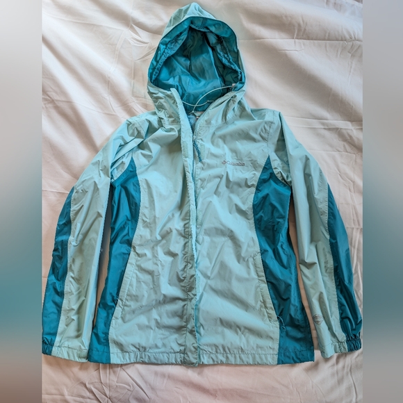 Columbia Sportswear Company Jackets & Blazers - Teal Columbia Rain Jacket Windbreaker With Soft Duckbill Hood